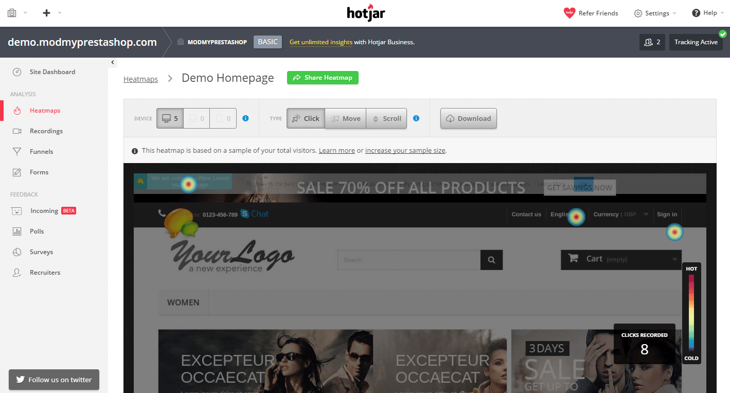 Hotjar - công cụ hỗ trợ Marketing giúp tracking người dùng trên website