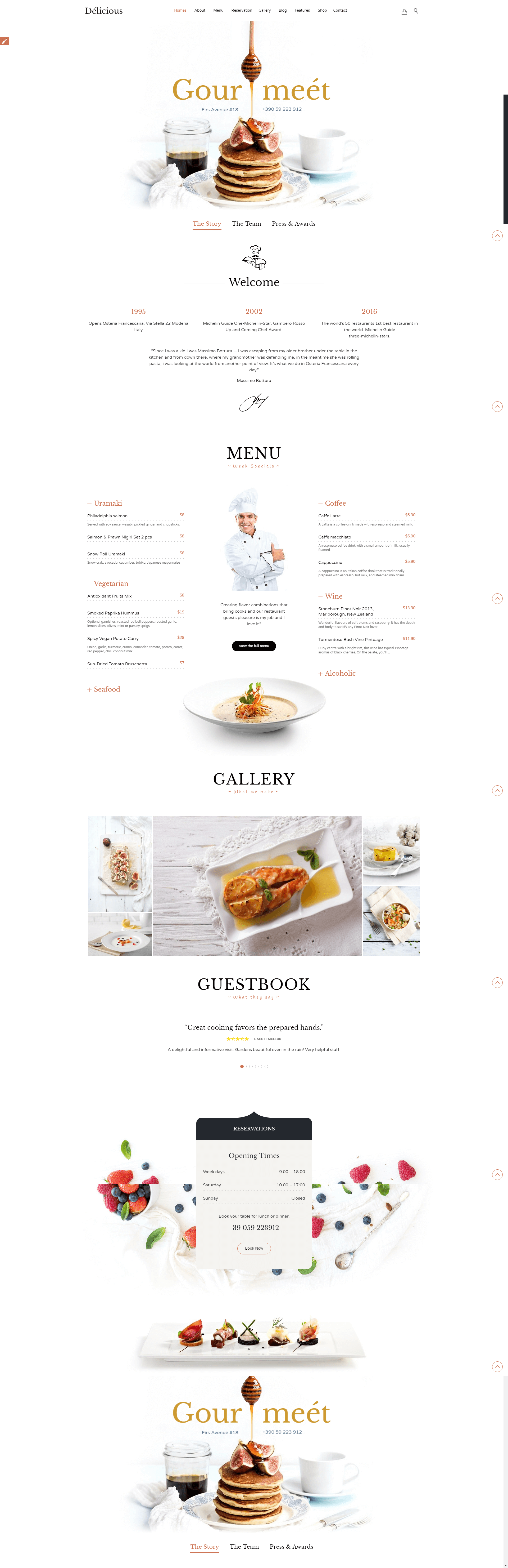Mẫu thiết kế website nhà hàng quán ăn sang trọng