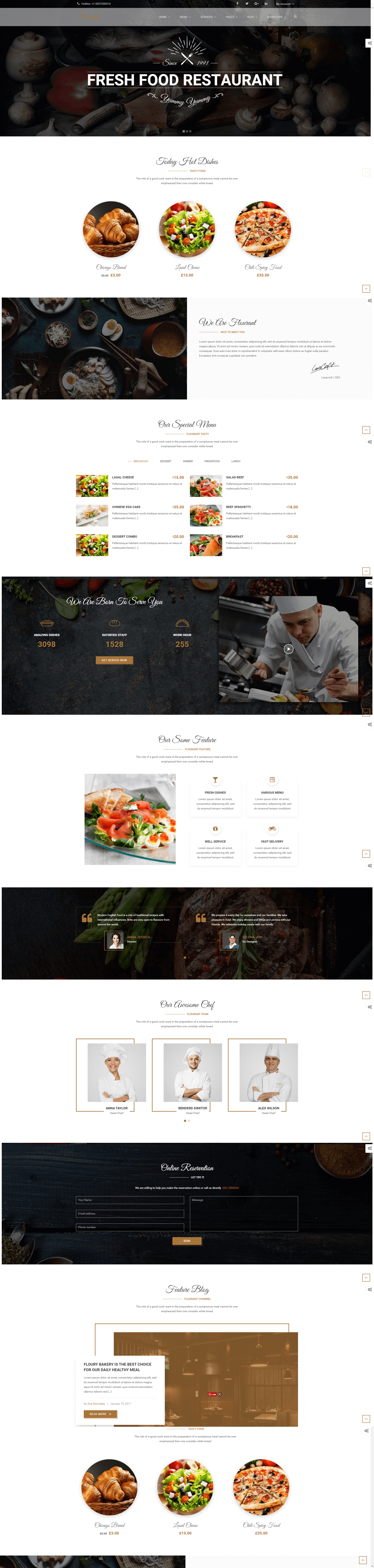 Mẫu thiết kế website nhà hàng chuyên nghiệp
