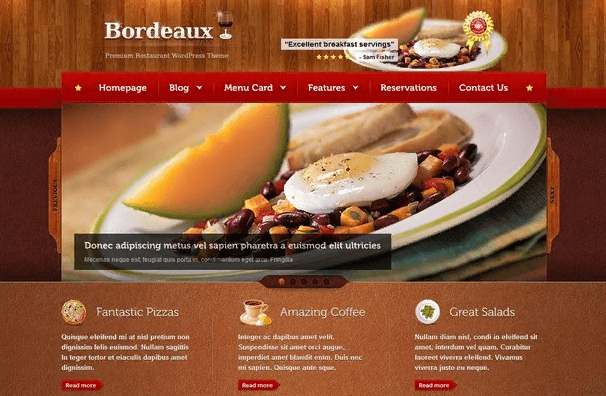 Giao diện mẫu website nhà hàng quán ăn đẹp mắt