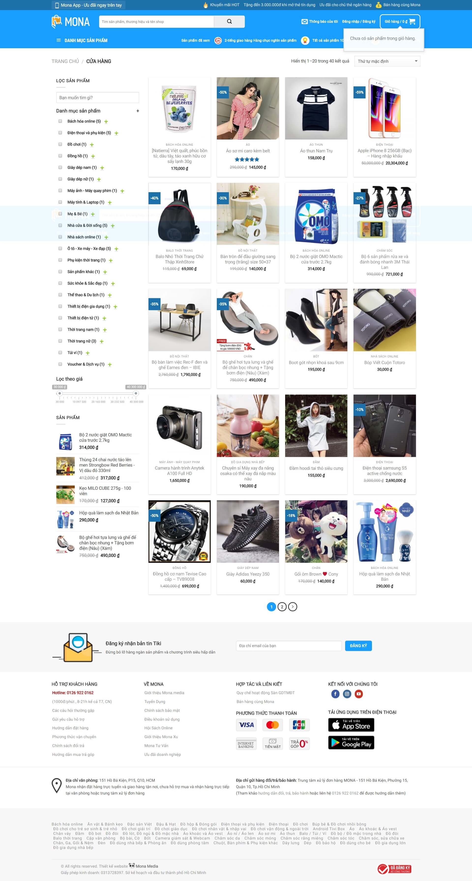 Thiết kế website bán hàng gia dụng giống trang web tiki