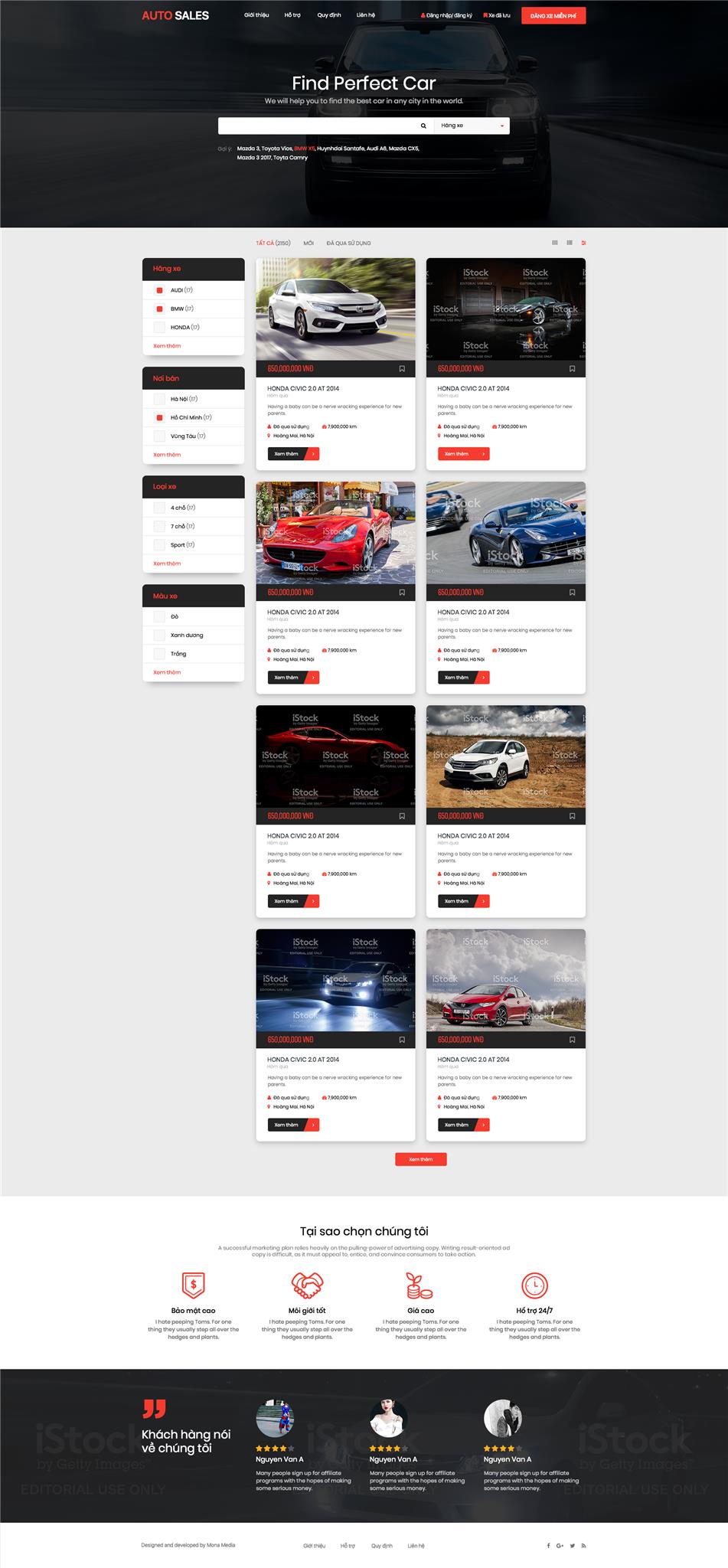 Mẫu website xe hơi - Thiết kế website xe hơi