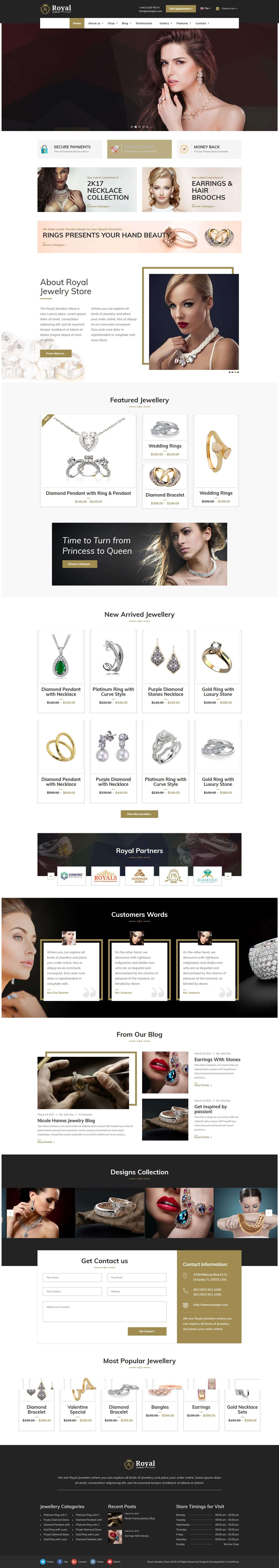 Mẫu website bán hàng dây chuyền, trang sức đẹp