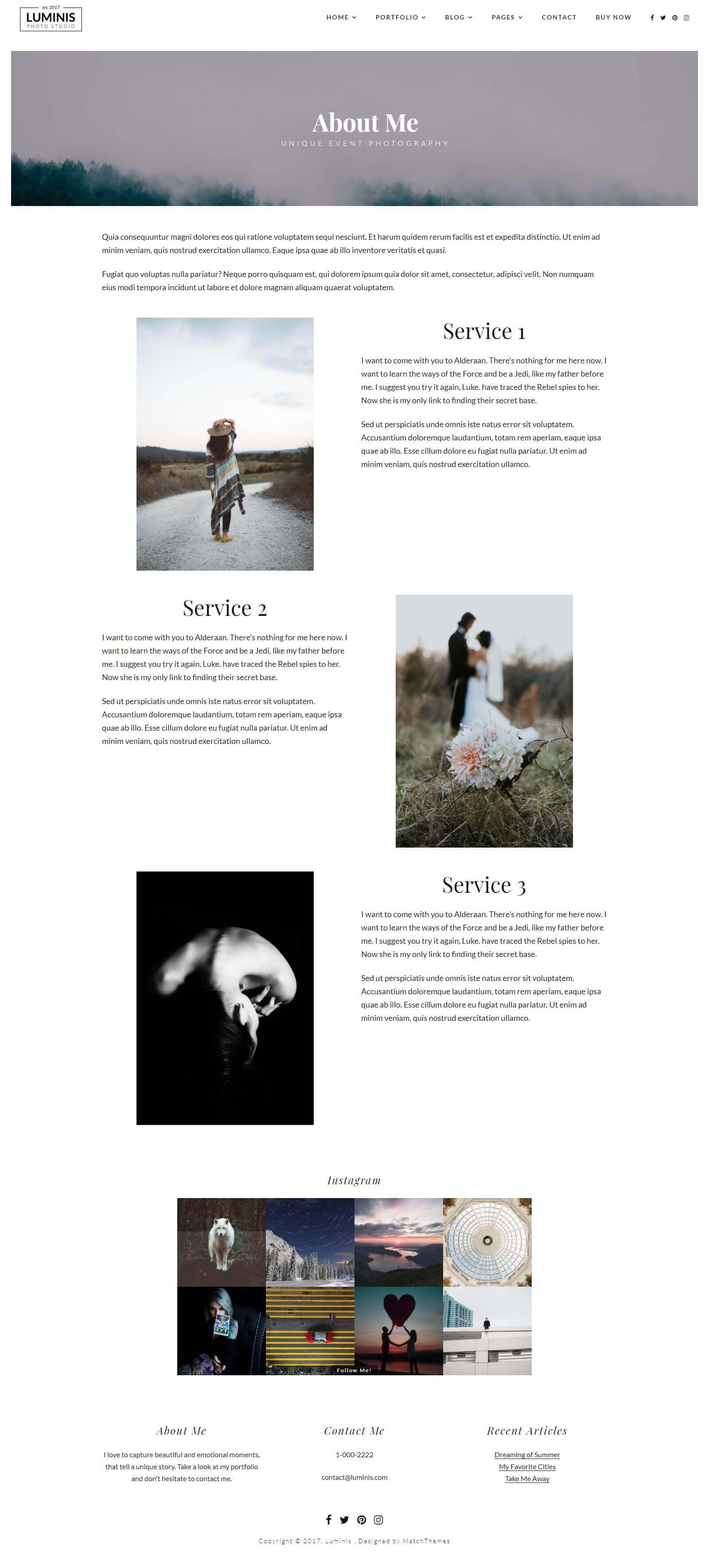 Các module, tính năng của mẫu website chụp ảnh cưới