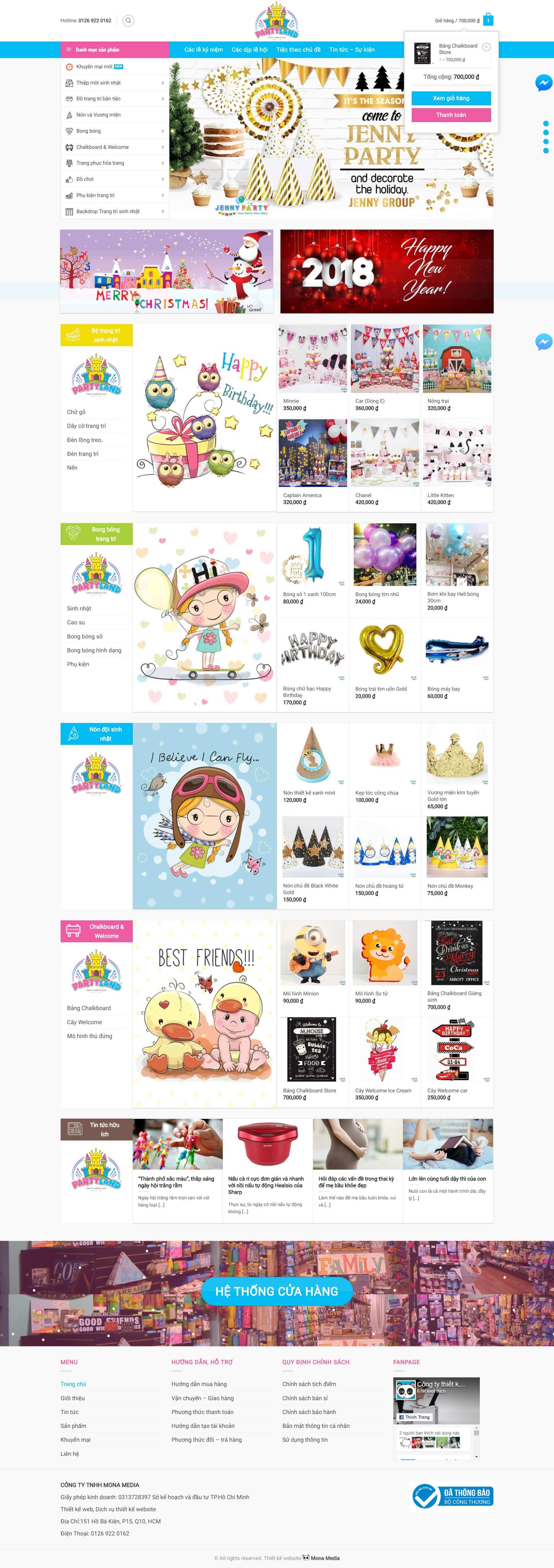 Mẫu website bán hàng đồ chơi trẻ em Partlandvn